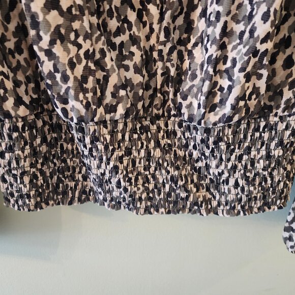 WHBM Camo Smocked Mesh Top, Size M, NWT - Picture 5 of 7